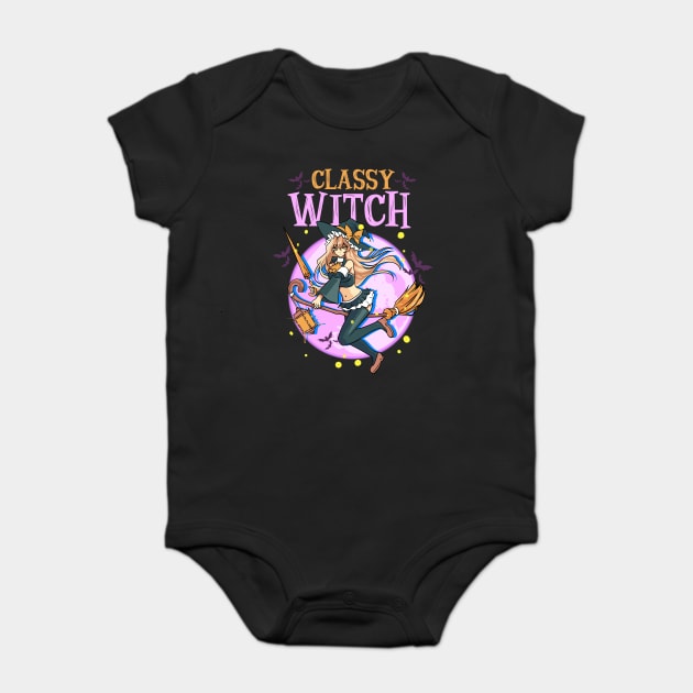 Anime Classy Witch Design Baby Bodysuit by creative
